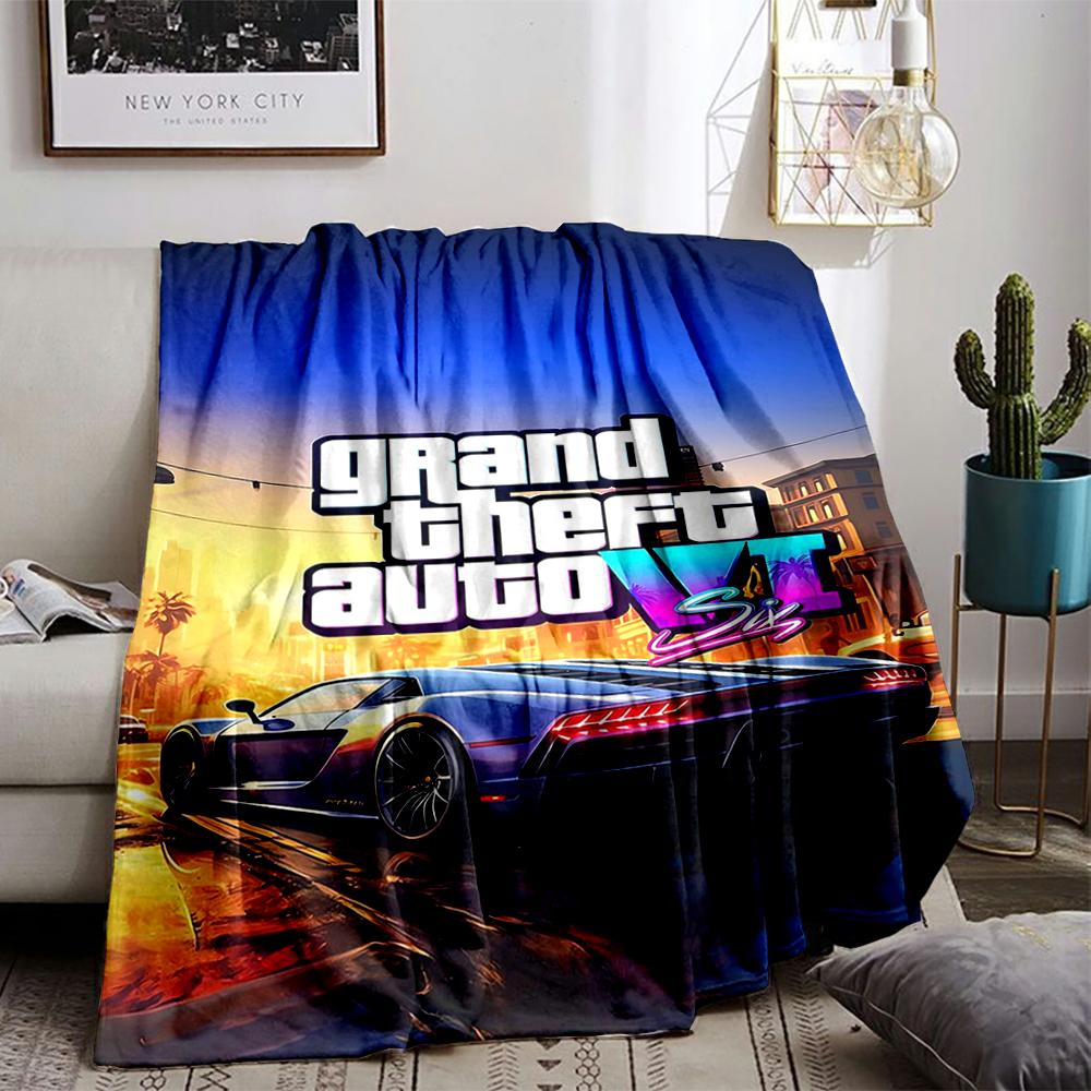 Grand Theft Auto VI Car Design Keep warm -Flannel blanket for bedroom, living room, sofa, and nap