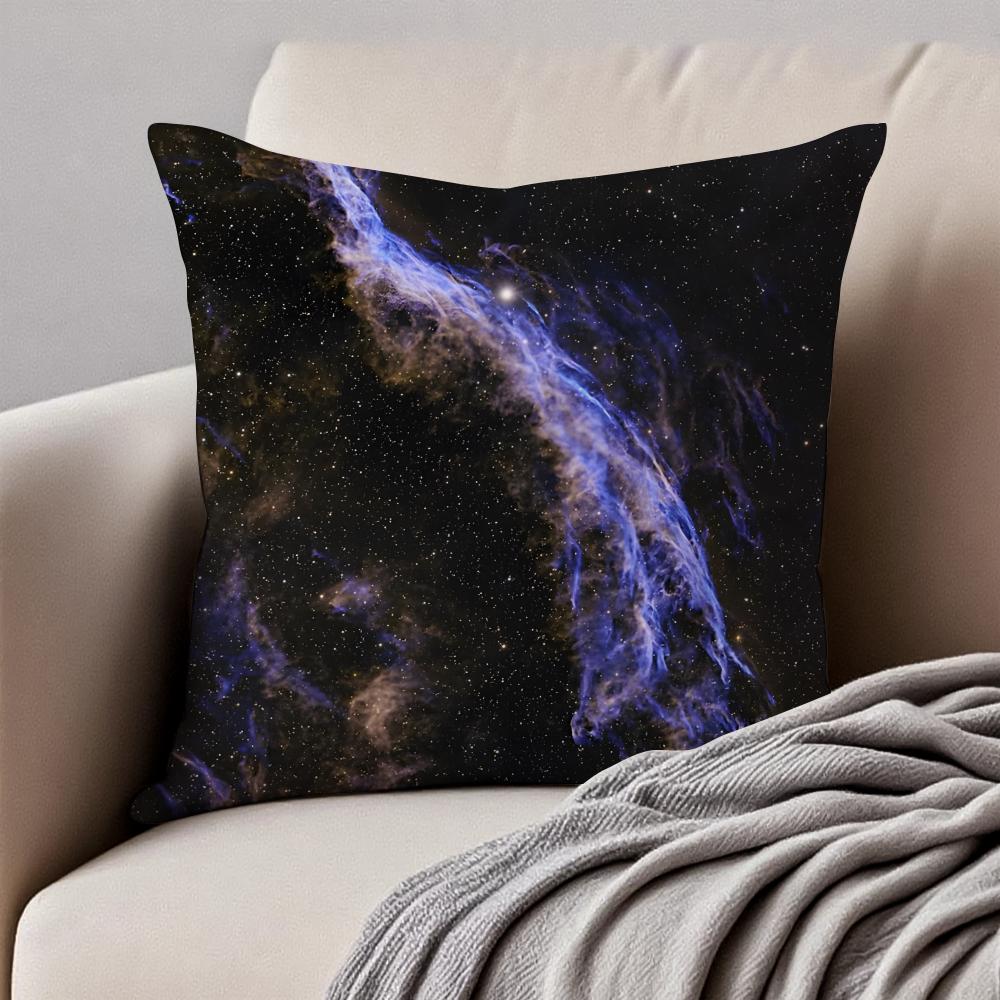 Beautiful Night Stars Cushion Cover Pillowcase Antidustmite Invisible Zipper Short Plush Sofa Cushion