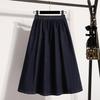 DIMANAF 2026 Plus Size Summer Women Skirts Denim Blue Fashion Jeans Lady High Waist Casual Elegant Long Skirt
