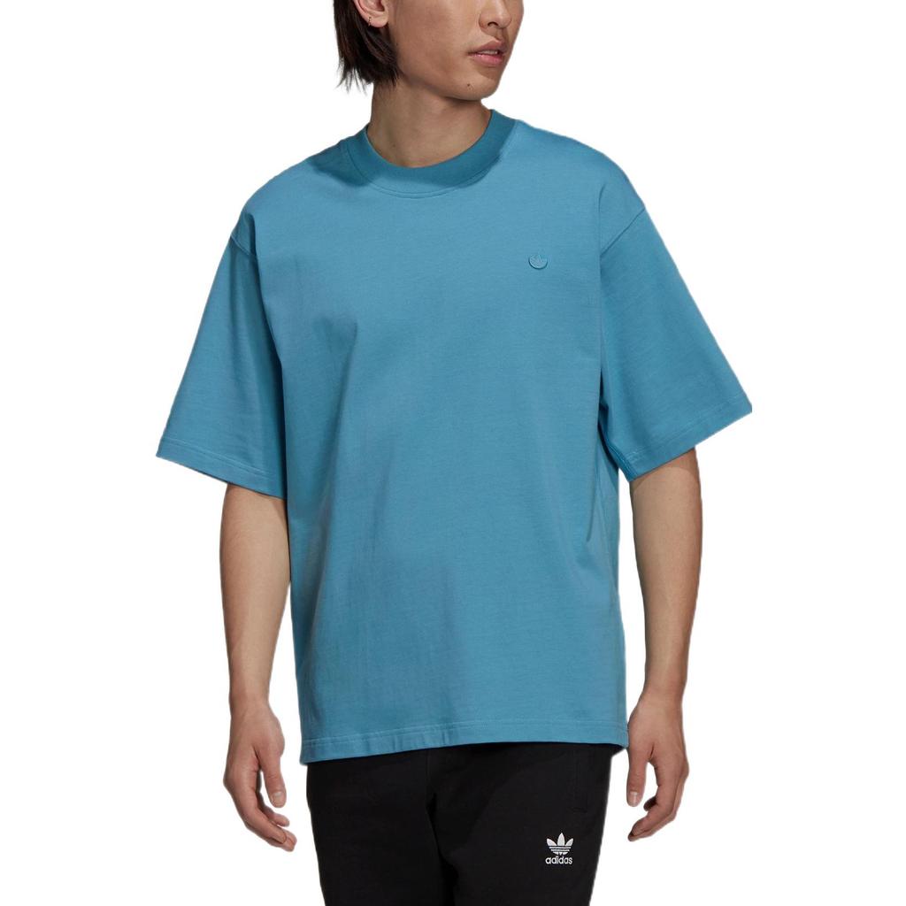 Adidas Originals Trefoil Solid Color Casual Round Neck Short Sleeve Tee Unisex Tops Light-Blue HC8592