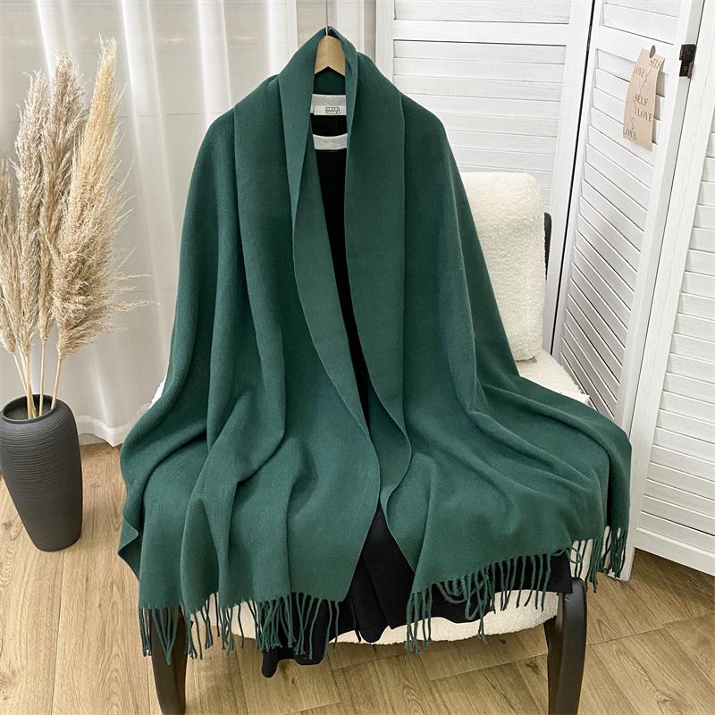 Luxury Brand Solid Women Cashmere Scarf Autumn Winter Warm Shawls Wraps Men Pashmina Tassels Scarves Female Foulard Poncho Stole