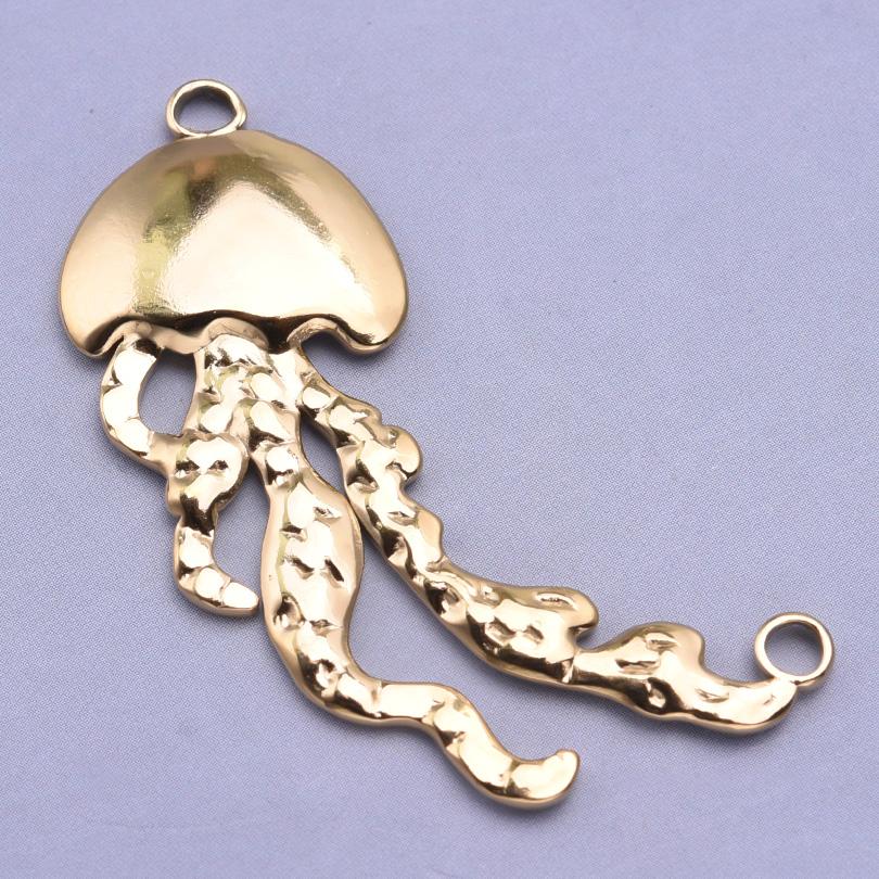6pcs Ocean Series Sea Wave Fish Tail Shell Pendant Animal Octopus Elephant Stainless Steel Charms For Jewelry Making Accessories