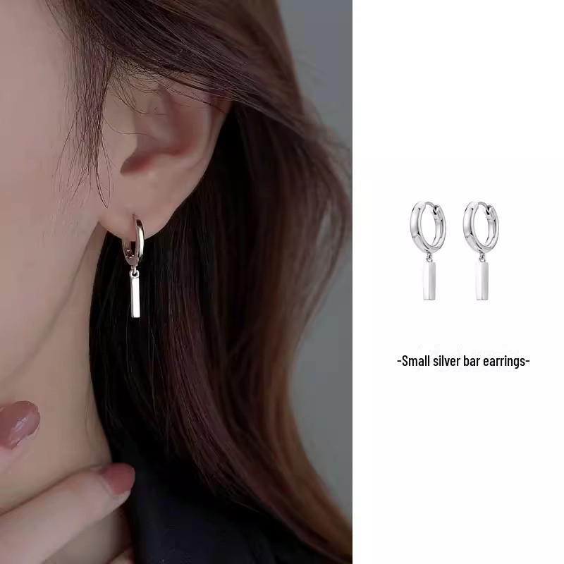2023 High-End 925 Silver Hoop Earrings: Elegant, Minimalist Design for Women