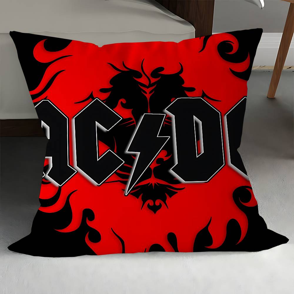 

Music Art A-ACDC Cushion Cover Inches Farmhouse Decor Home Throw Pillow Covers For Couch Decorations 12x12Inch