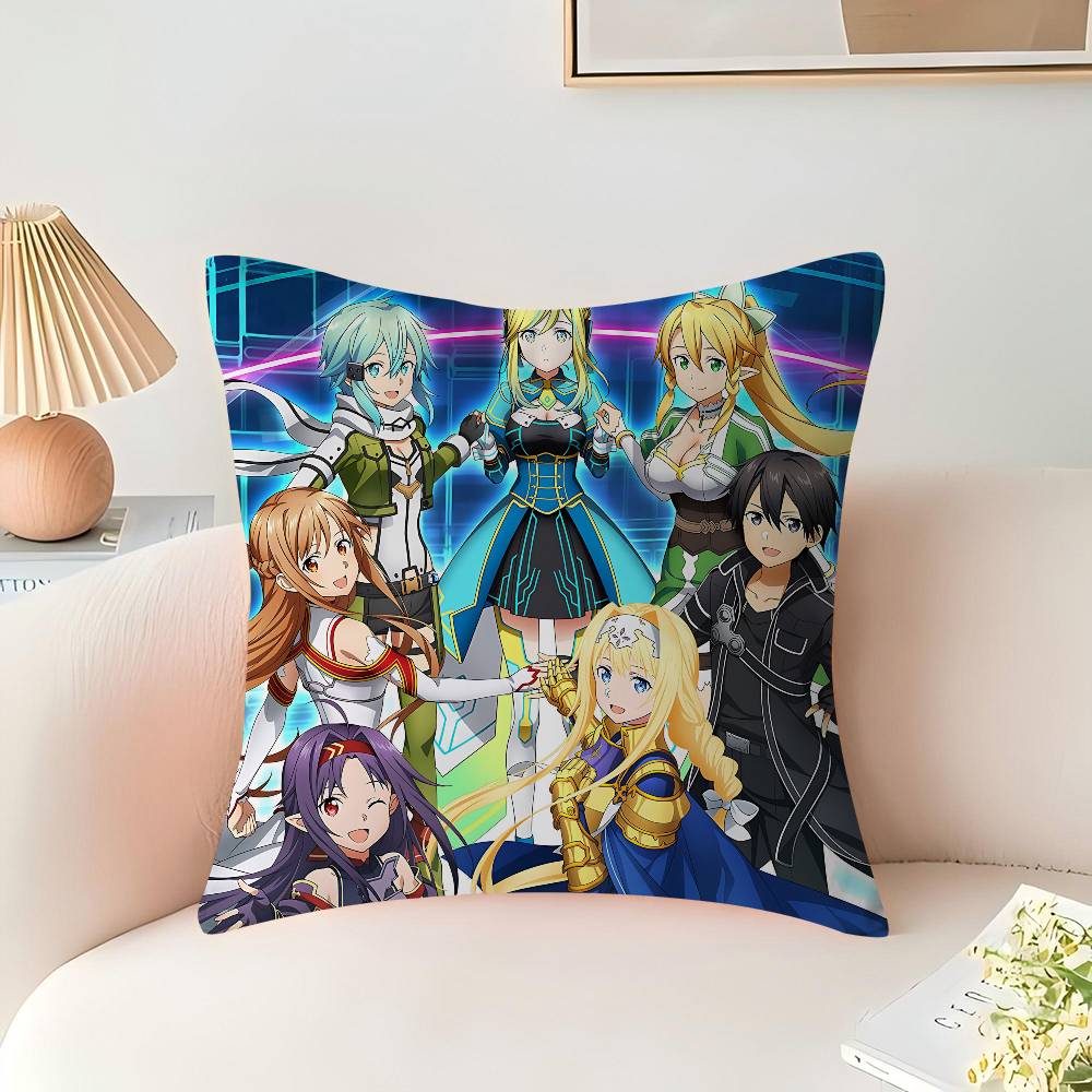 Anime S-Sword Art Online Pillow Cushion Cover Pillowcase Living Room Sofa Home Decor Customized