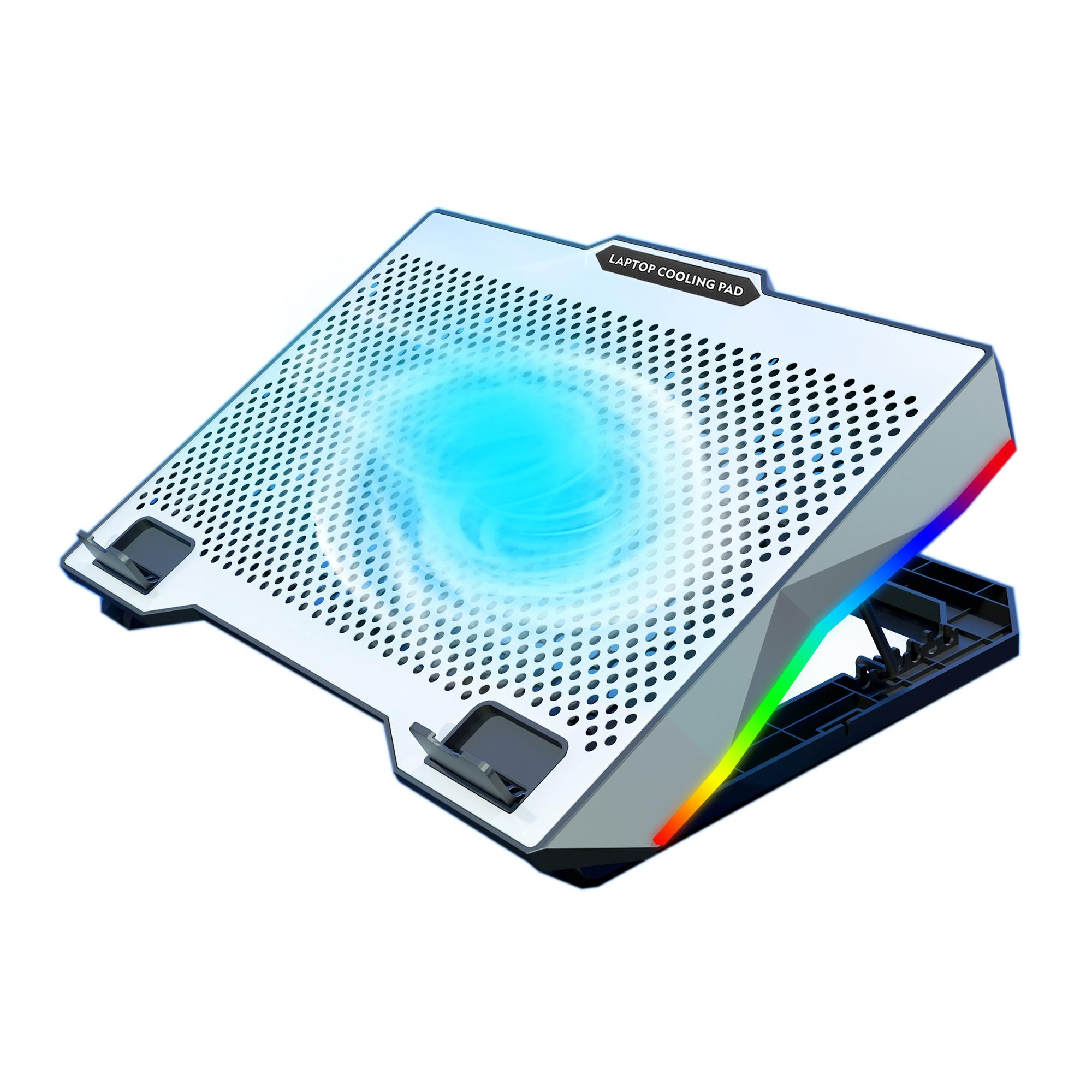 S601 Adjustable Height Gaming Laptop Cooling Pad RGB Light Notebook Cooler with Phone Holder A