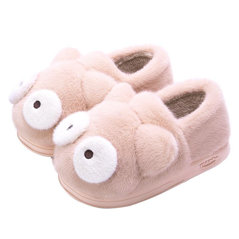 Cartoon Mao Mao Cotton Slippers New Autumn and Winter Women's Indoor Home Non-slip and Warm Couple Bag and Cotton Shoes Men
