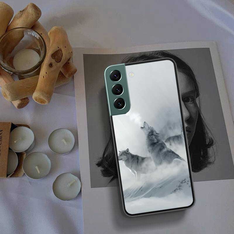 Snow White Blue Eyes Wolf Phone For Samsung Galaxy S20 FE S21 Plus S22 S23 S24 Ultra Case S10 S10E S9 S8 S7 Edge Cover Silicone