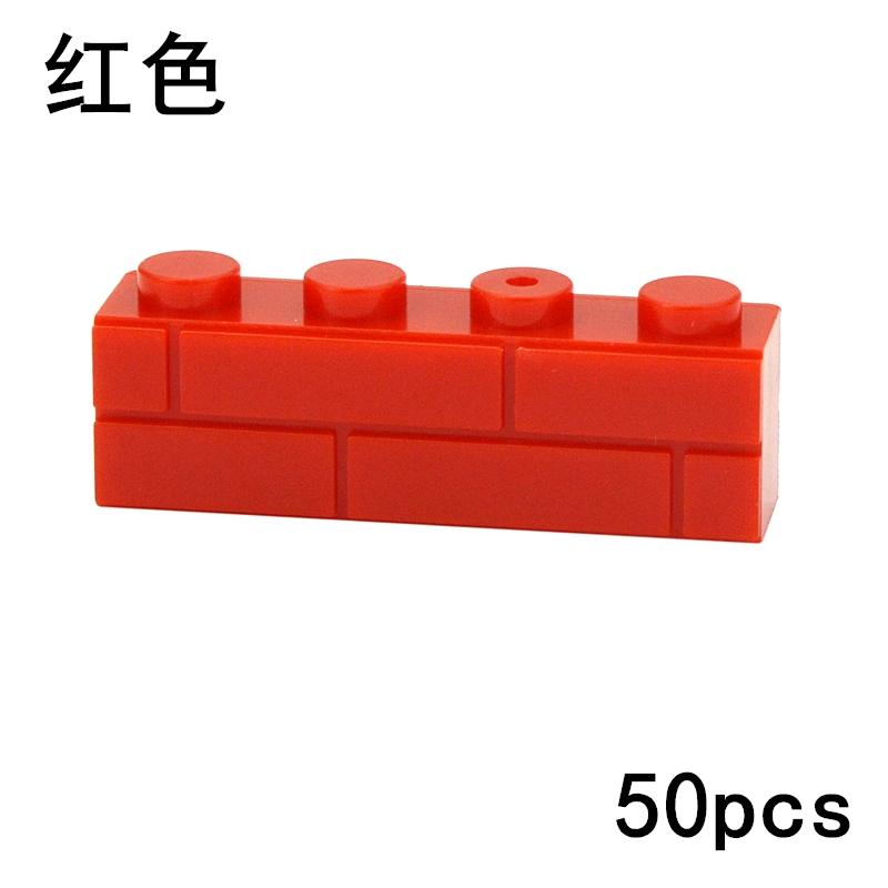 50pcs MOC Thick Wall Building Blocks 1x4 Dot Educational Creative Size City Accessories Compatible With 15533 For Children