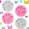 Food Grade Silicone Butterfly Molds 4Pcs Reusable DIY Candy Chocolate Dessert Fondant Molds Safe For Oven Freezer
