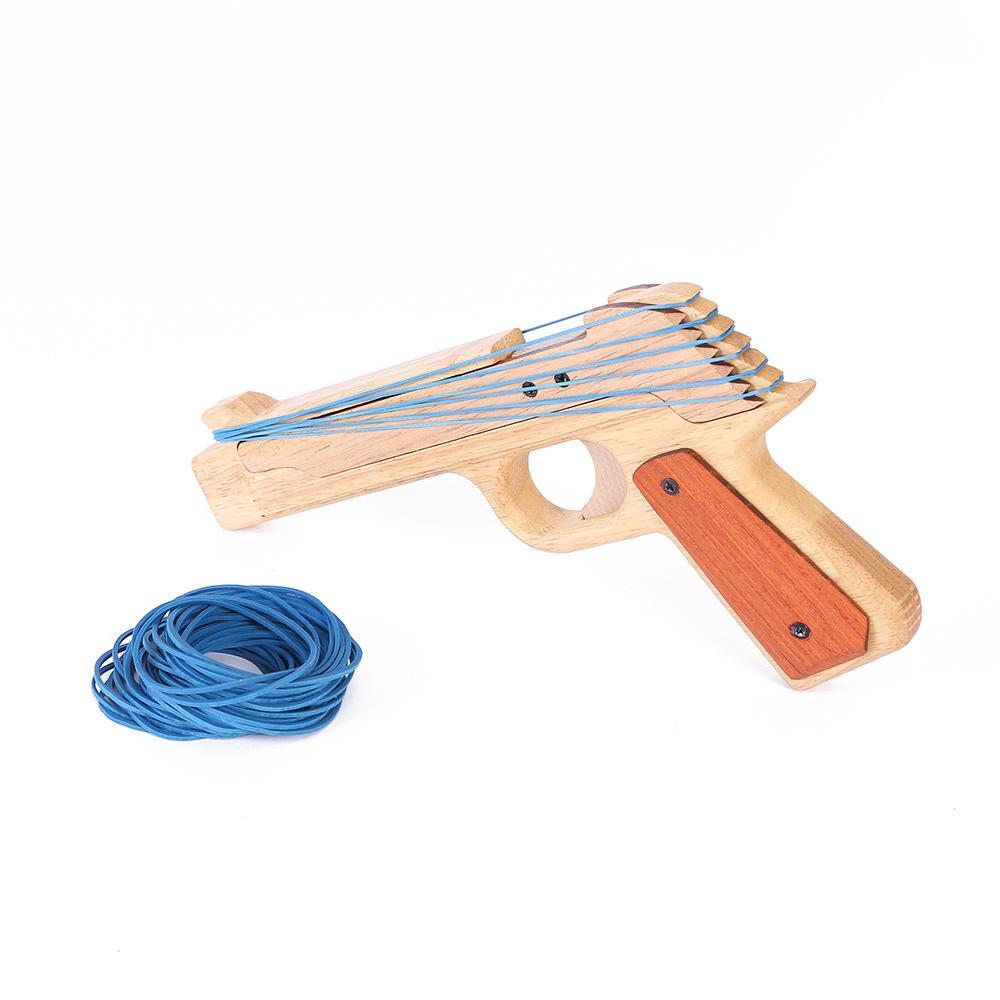 Wooden Rubber Band Handgun: Nostalgic Parent-Child Educational Toy