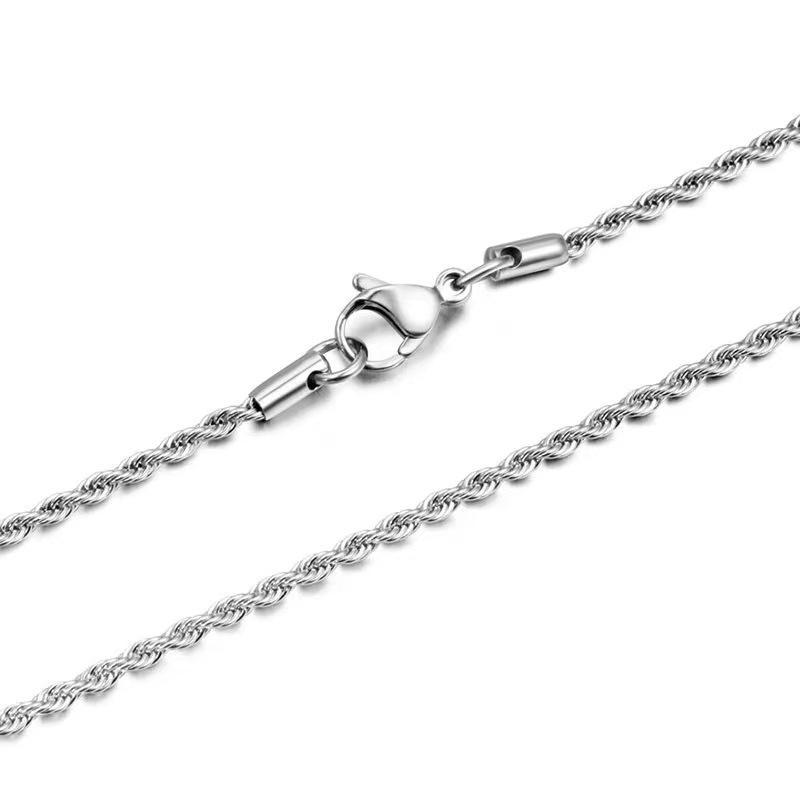 Collana unisex a catena twist: Stile Hip-Hop Ispirato a Giappone e Corea del Sud in Acciaio Inossidabile