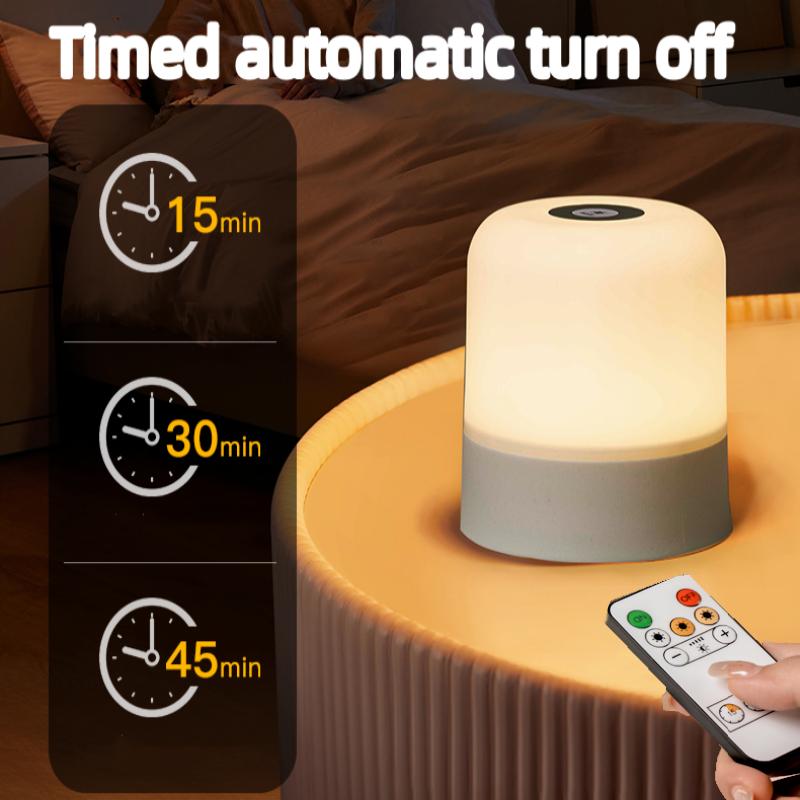 Touch LED Night Light, USB-Powered 3 Color Modes, Without Remote Or with Remote Control Tabletop Uplight LED Lights for Bedroom