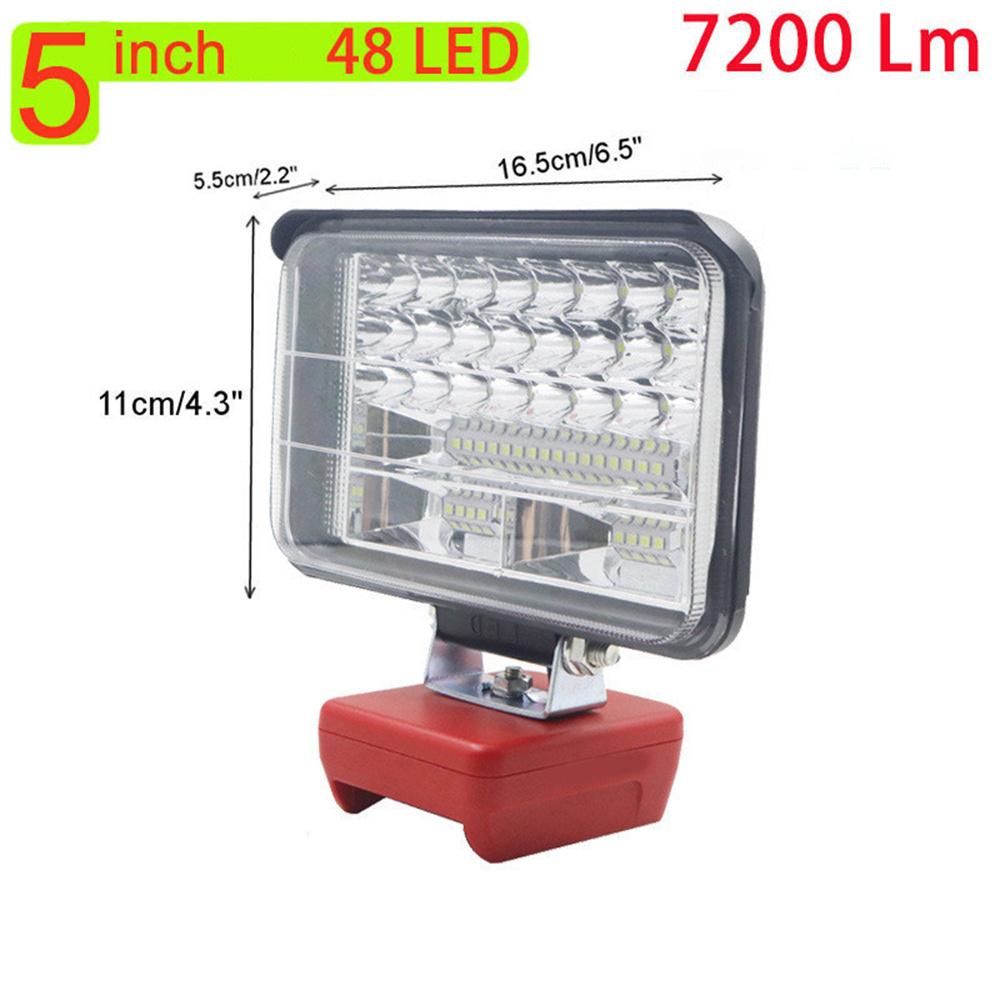 Wireless LED Work Light 5inch 48LED 7200LM  for Milwaukee Cordless M18 18V Battery