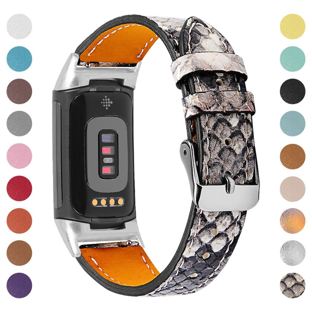Replacement Genuine Leather Watch Strap For Fitbit Charge 3/4, Unisex