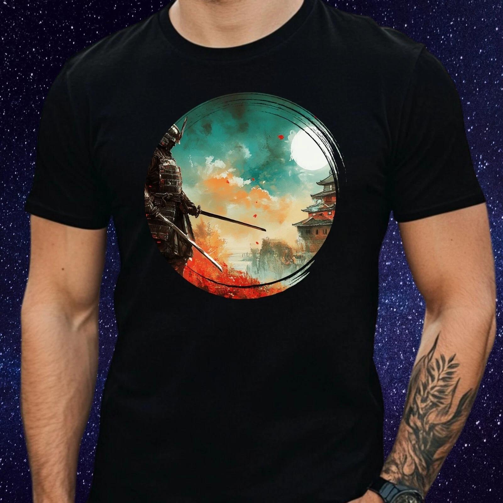 T-Shirt Herren Samurai Krieger Motiv Baumwolle Größe S bis 5XL S