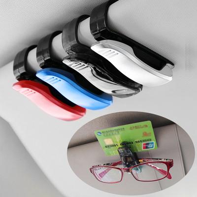 Porte-lunettes multifonctionnel pour pare-soleil de voiture, porte-lunettes, porte-cartes, porte-billets, étui à stylos, accessoires universels