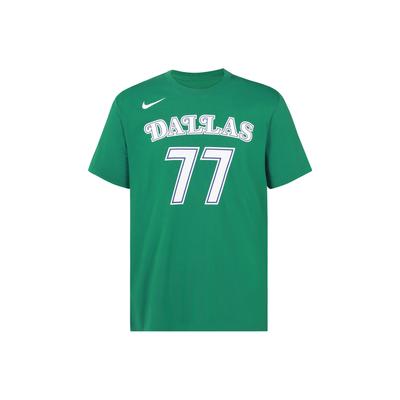 Baskeballové logo tričko s kulatým výstřihem a krátkým rukávem s Lukou Dončičem Ne. 77 Pánské topy Jetele-zelená CT9911-315