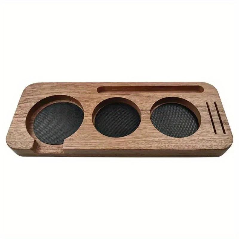 1pc 51/58mm Coffee Tamper Holder Coffee Handle Cloth Powder Wooden Base Espresso Coffee Accessories Storage Bar Barista Utensils