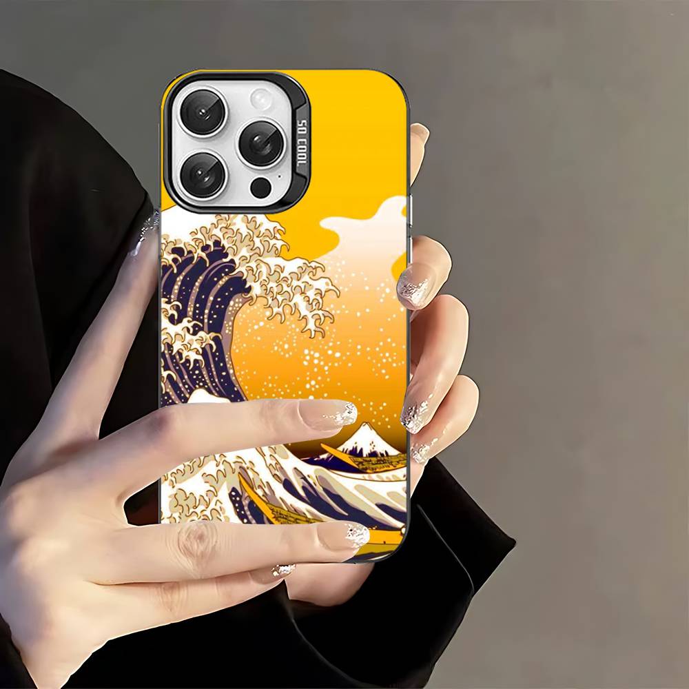 Japanese Waves Phone Case For IPhone 17 16 15 14 13 12 11 Pro Max Plus Pro Colorful Shell