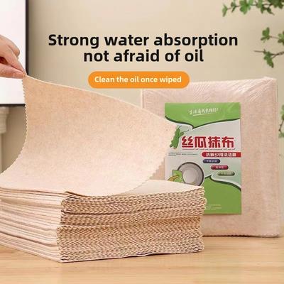 Natural Loofah Dishwashing Sponge Eco-Friendly Kitchen Cleaning Cloth Absorbent Multifunctional Dish Scrubber for Dishes, Pots, and Pans