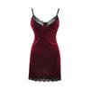 Lace Sexy Short Skirt Women's Velvet Pleated Suspender Hip Wrap Pajama Dress Set Pajamas