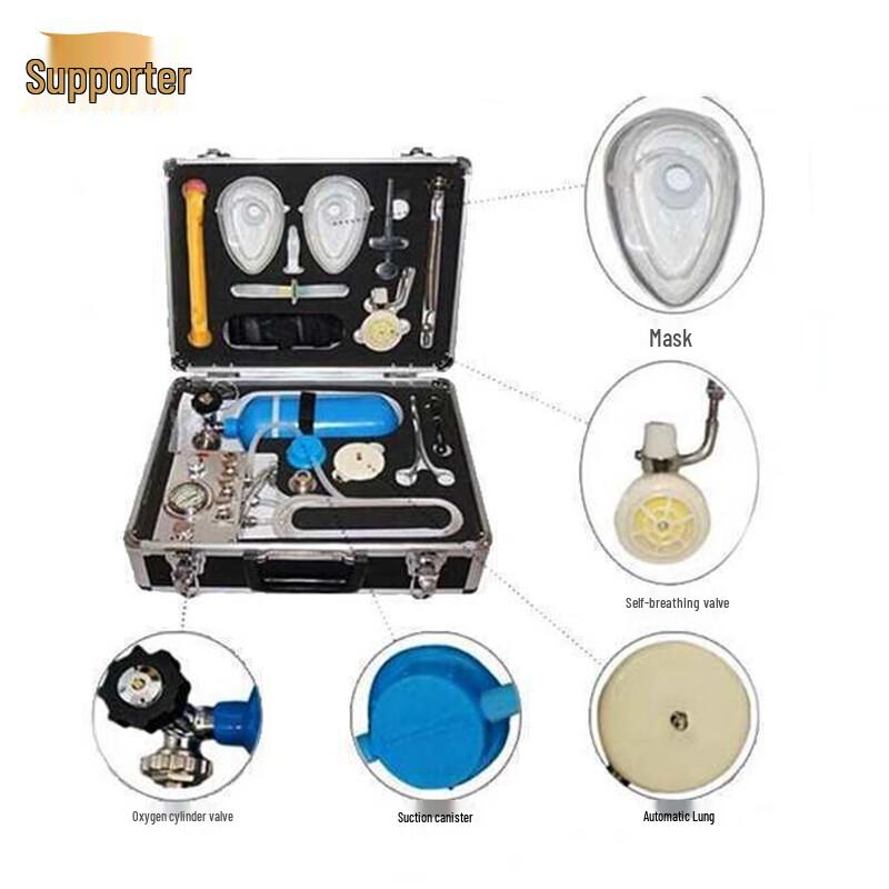 Automatic Portable Resuscitator with Emergency Oxygen