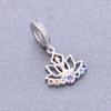 FC Jewelry Fit Original Pan Charm Bracelet 925 Silver Lotus Yoga Girl Chakra Healing Balance Bead For Making Daughter Berloque