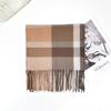 1116 New Korean plaid scarf women's winter senior sense versatile warm scarf student couple shawl dual-purpose