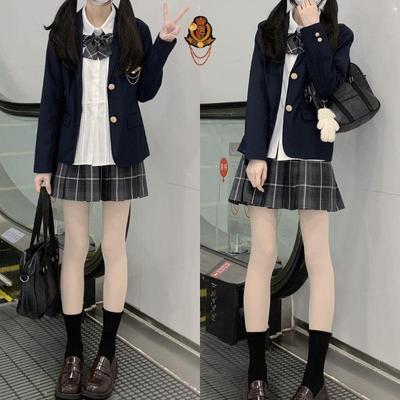 Japanese JK Blazer & Skirt Set for Girls - Spring/Autumn College Style In TR Fabric