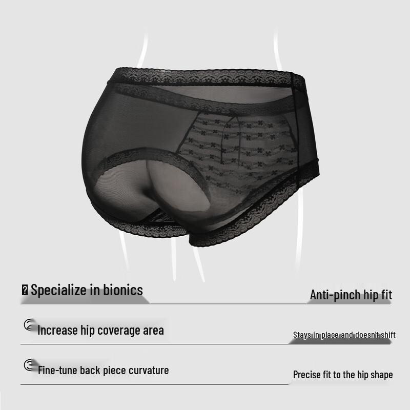 YOUKESHU Women's Seamless Lace Antibacterial Briefs - 3 Pack