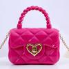New jelly handbag, candy-colored, single-shoulder crossbody mini chain key pearl hand-held jelly bag