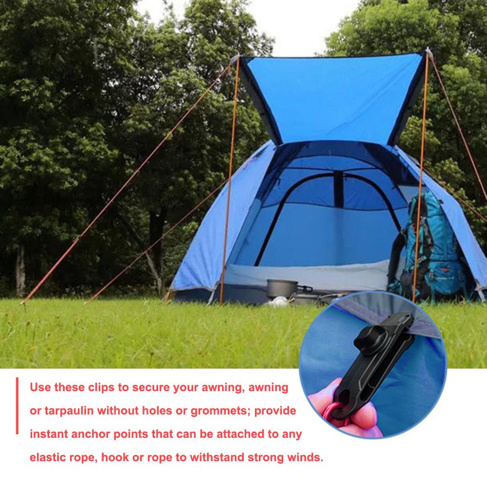 10 pcs Outdoor Tents Plastic Retaining Clips Premium Lock Grip Canopy Clamp for Awnings Camping Tarps  accessories
