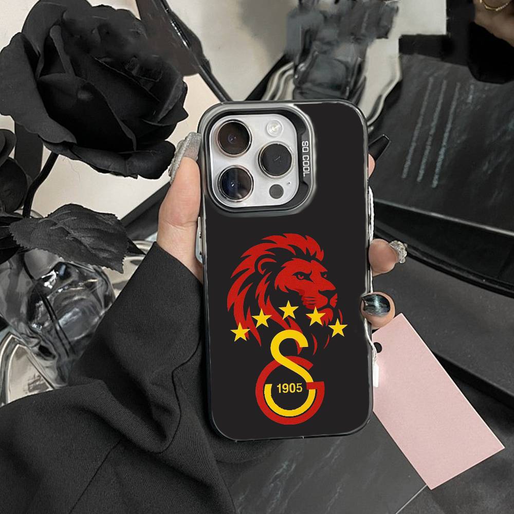 G-Galatasaray 1905 Handyhülle Für iPhone17, 16,15,14,13,12 Pro Max Schwarz Candy Matt Stoßfeste Hülle