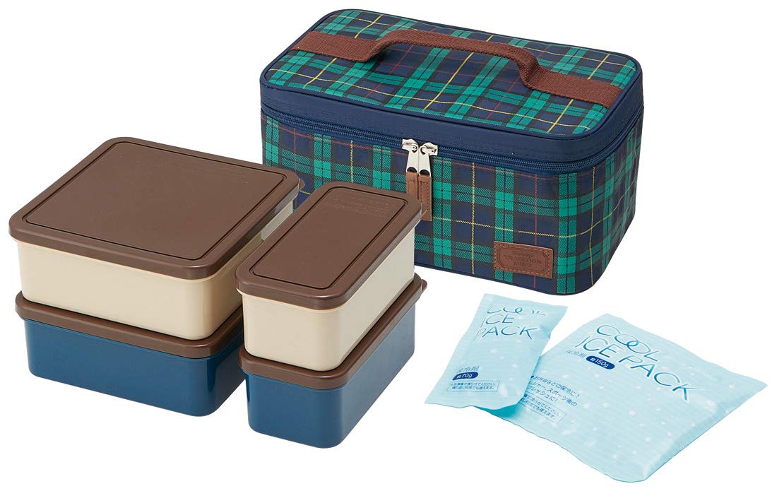 

Skater Outdoor Lunch Box with Insulated Bag and Ice Tradition Made in KCPC4 Packs, Mind, Large, Japan,