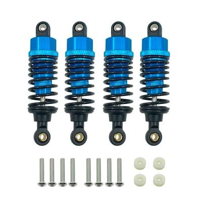 4-Piece Aluminum Alloy Shock Absorber Damper Set for Tamiya TT-01, TT-02, TT02 (1/10 Scale) RC Car Upgrade Parts and Accessories (Color: Blue)