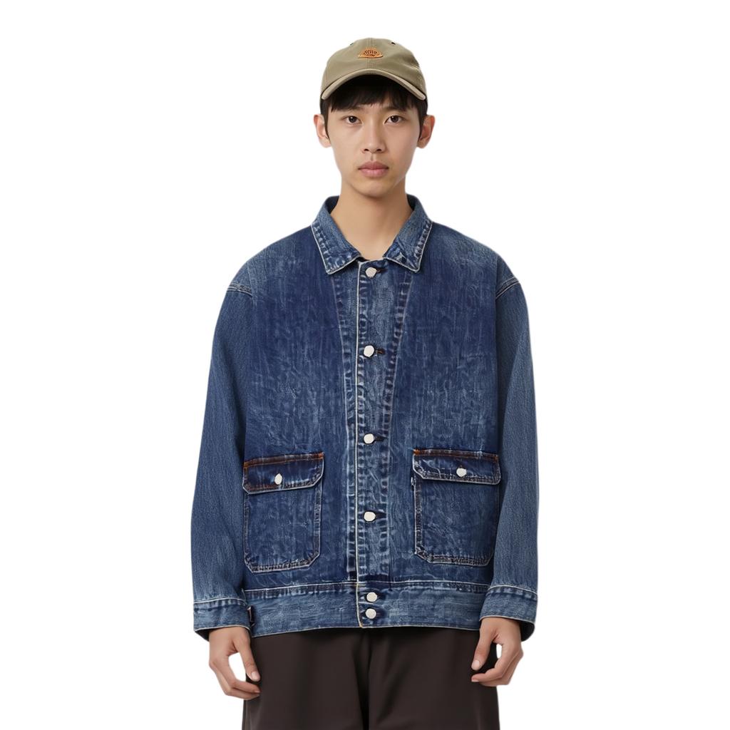 Levis Loose Fit Button-Up Long Sleeve Denim Jacket Men Jackets Washed-Blue A7150-0004
