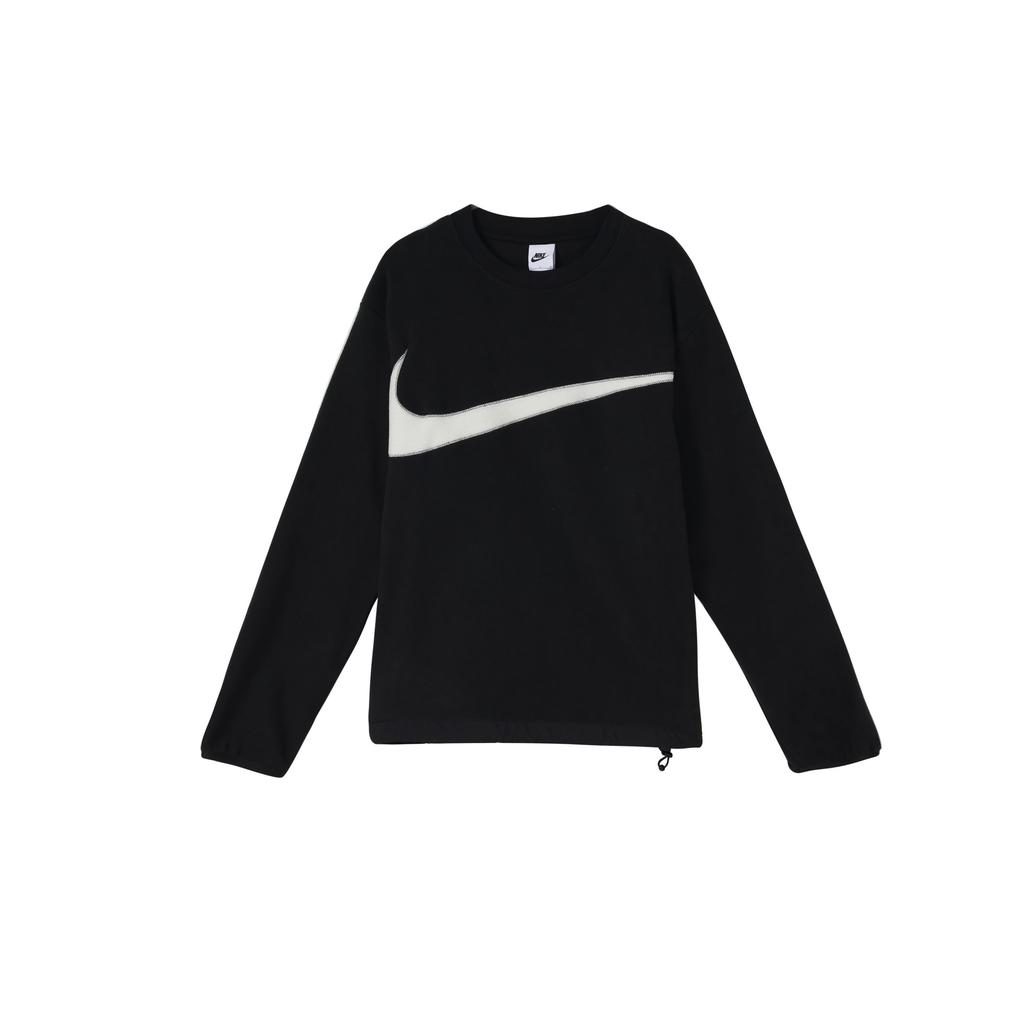 Nike Felpa Girocollo Club+ Fleece Invernale con Stampa Logo Grande Uomo Top Nero DQ4895-010