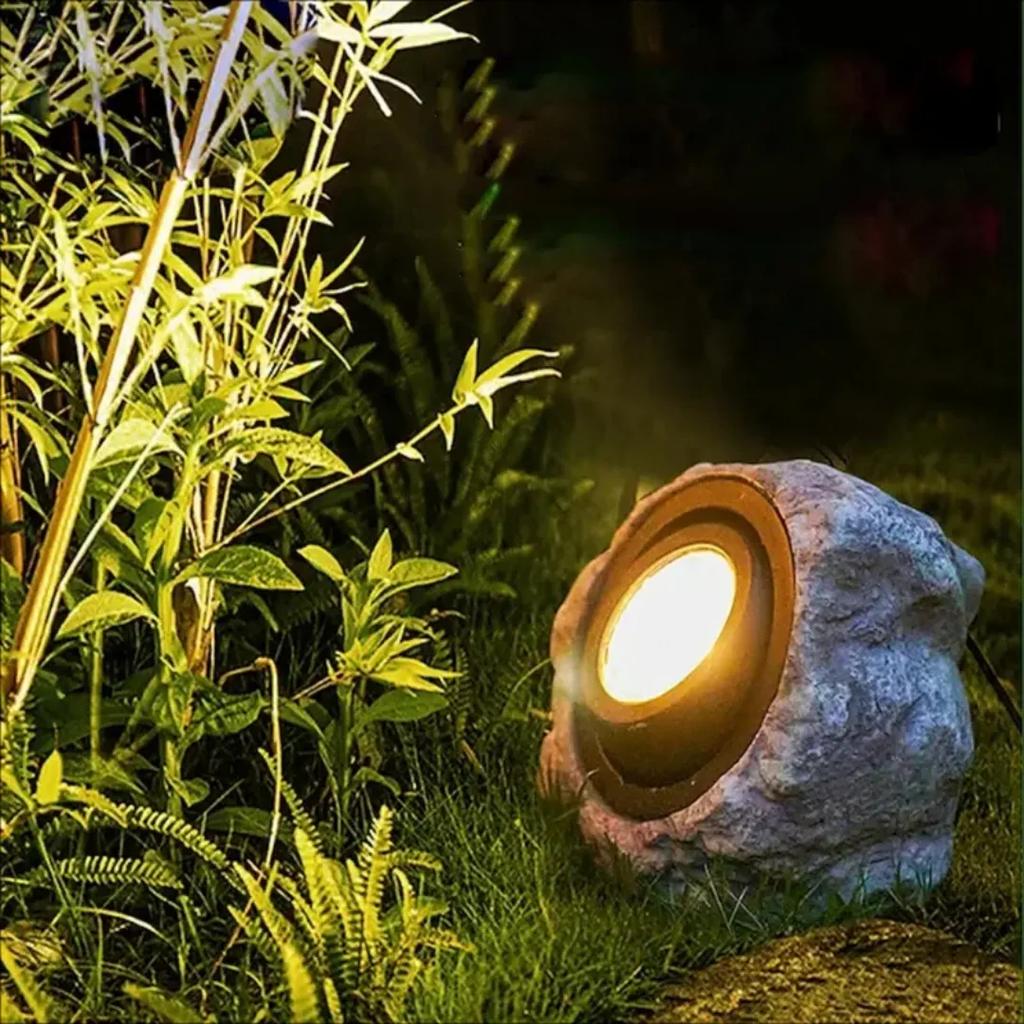 Courtyard Landscape Spotlight Outdoor Lighting Courtyard Imitation Stone Landscape Lamp Waterproof Resin Rock Stone Solar Lamp