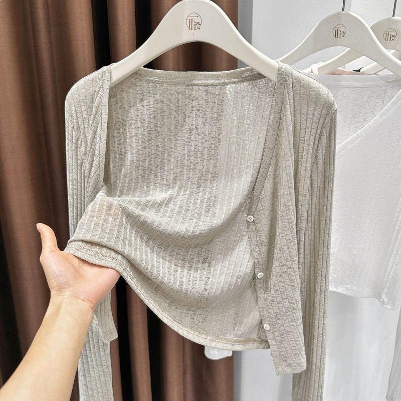 Temperament Collar Thin Floral Cardigan Women's Air-conditioned Shirt with Shawl Top Jacket Summer