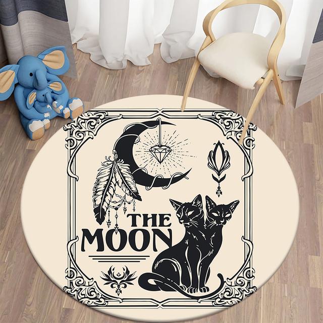 Boho Style Round Carpet Floor Mat Living Room Carpet Polyester Carpet Mat Children 'S Room Decoration Room Decor Prayer Carpet