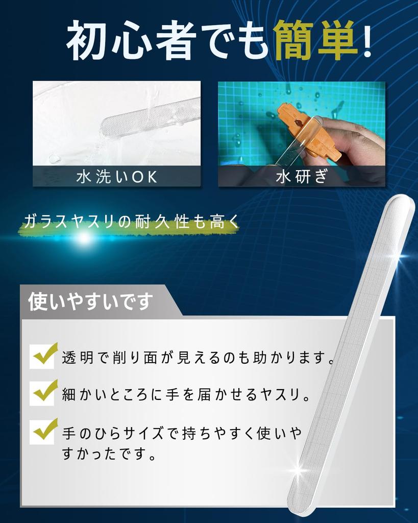 Herimo Glass File Set Selected Essential Sponge File Set for Bipla Resin Model Gate Glass File with Fine Tip [Carefully Items] Making, Processing,