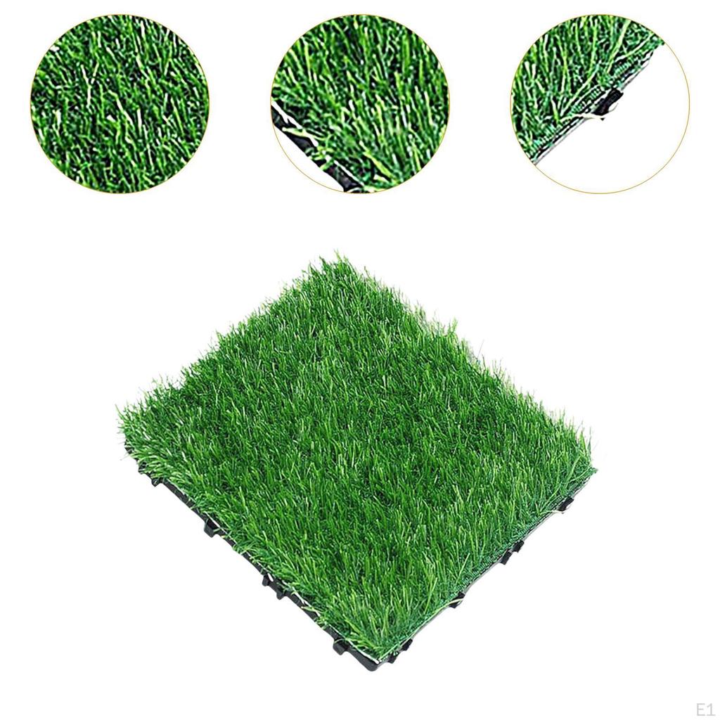 Künstlicher Rasenfliesen-ineinander greifende realistische Bodenmatte 1x1 ft Selbstentleerung für den Garten