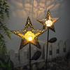 Antique Iron Art Solar Garden Lights: Moon & Sun Design Landscape Spotlight