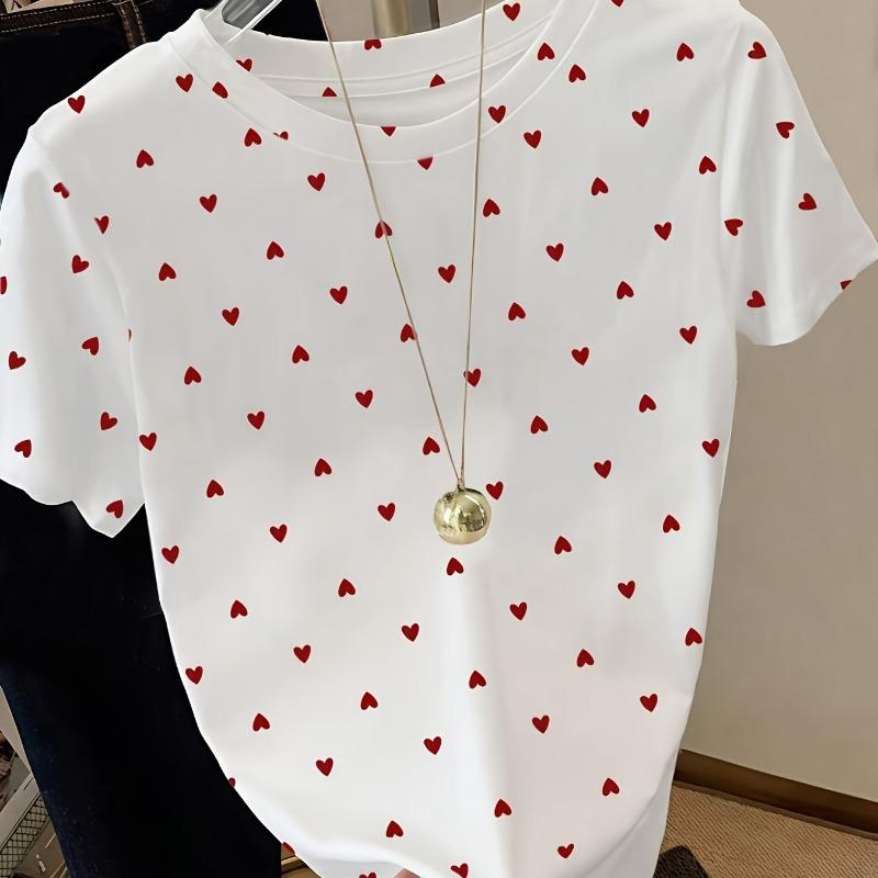 

Women s Elegant Simple Round Neck Printed Short Sleeve T-Shirt XL
