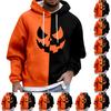 Pánská Halloweenská mikina s kapucí Vtipná mikina s obličejem dýně Strašidelný top s dlouhým rukávem