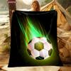 Football Theme Cartoon Soft Flannel Blanket for Bed Bedroom Sofa Picnic Throw Blanket for Cover Outdoor Leisure Nap Office Gifts