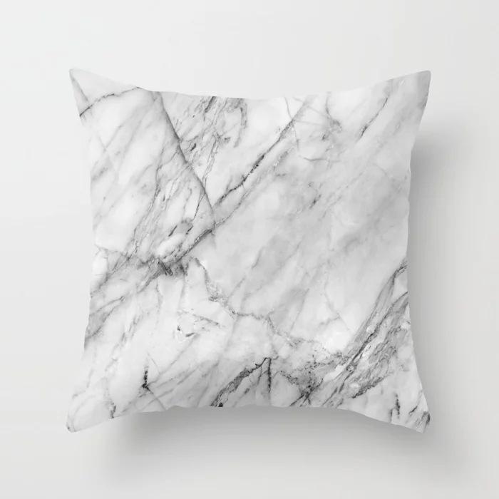 Marble Texture Nordic Style Peach Leather Velvet Pillow Case Pillow Core Modern Simple Car Cushion Premium Durable
