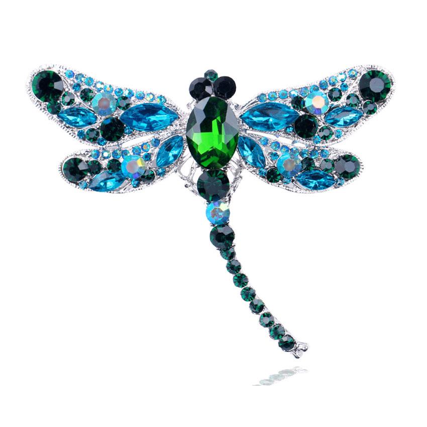 Retro Dragonfly Brooch Scarf Buckle: Large Vintage Corsage Pin