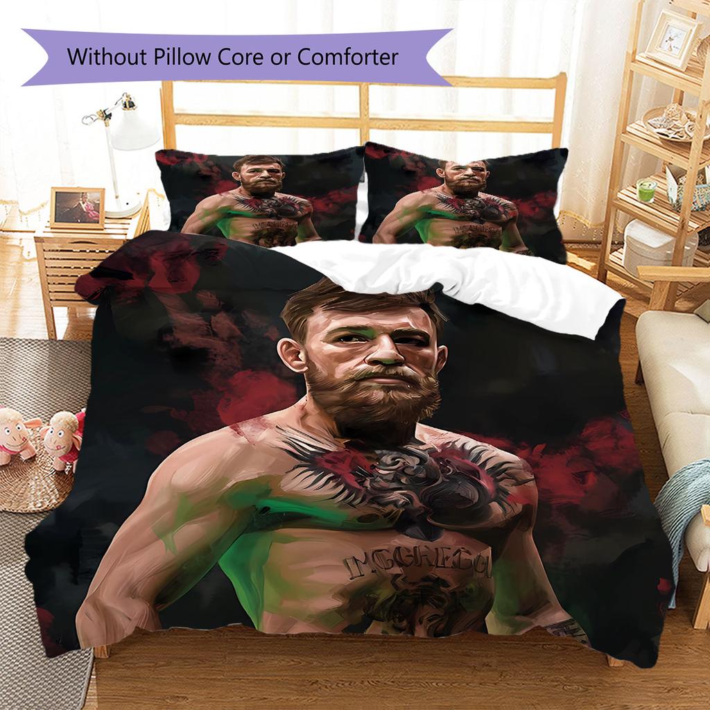 connor mcgregor Pattern Bedding Quilt Set Quilt Cover Pillowcase Home Decoration Birthday Gift (1 * duvet cover + 2 * pillowcase, without core)